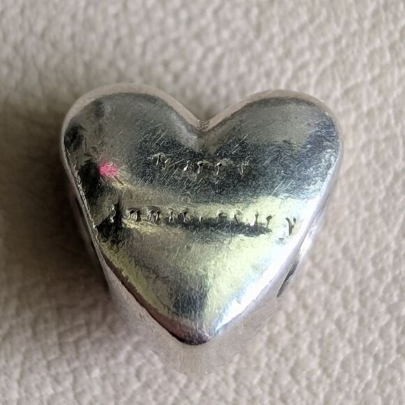 Pandora Sterling Silver Charm Happy Anniversary Heart - Picture 2 of 4